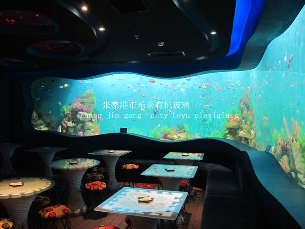 To create a magnificent acrylic waterscape restaurant by acrylic sheet